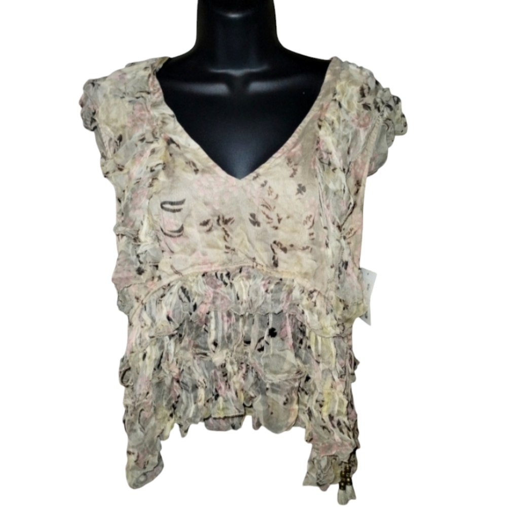 Love Sam NWT Front Door Fashion Tuilleries Romantic Ruffled blouse Viscose